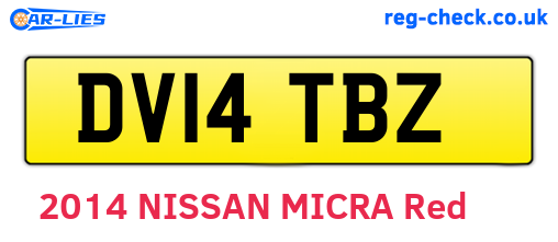 DV14TBZ are the vehicle registration plates.