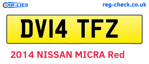 DV14TFZ are the vehicle registration plates.