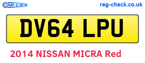 DV64LPU are the vehicle registration plates.