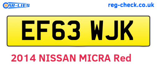 EF63WJK are the vehicle registration plates.