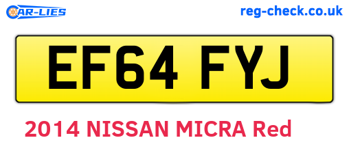 EF64FYJ are the vehicle registration plates.