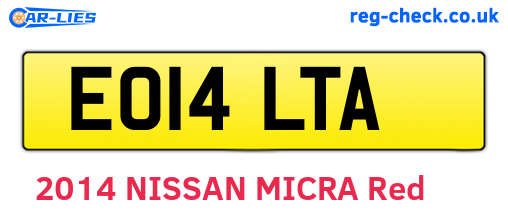 EO14LTA are the vehicle registration plates.