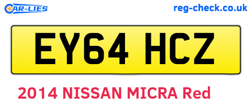 EY64HCZ are the vehicle registration plates.