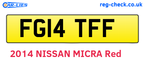 FG14TFF are the vehicle registration plates.
