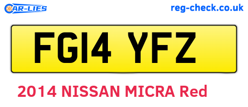 FG14YFZ are the vehicle registration plates.