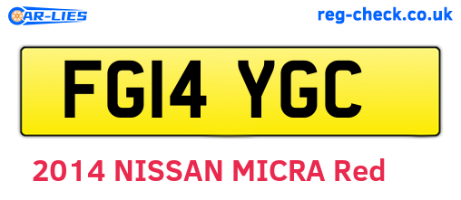 FG14YGC are the vehicle registration plates.