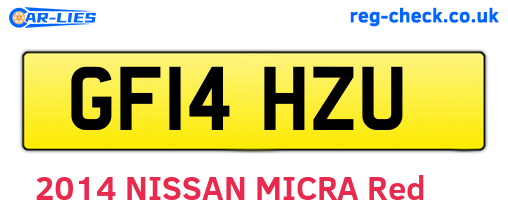 GF14HZU are the vehicle registration plates.