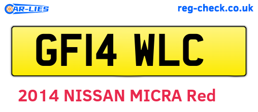 GF14WLC are the vehicle registration plates.