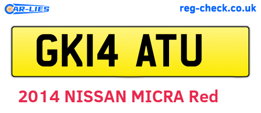 GK14ATU are the vehicle registration plates.