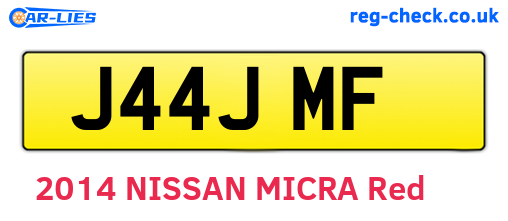J44JMF are the vehicle registration plates.