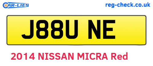 J88UNE are the vehicle registration plates.