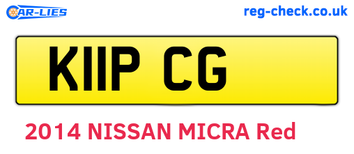 K11PCG are the vehicle registration plates.