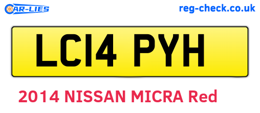 LC14PYH are the vehicle registration plates.