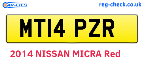 MT14PZR are the vehicle registration plates.