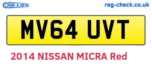 MV64UVT are the vehicle registration plates.