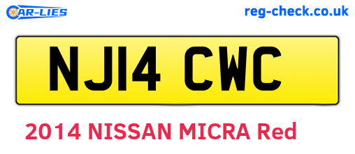 NJ14CWC are the vehicle registration plates.