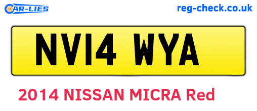NV14WYA are the vehicle registration plates.