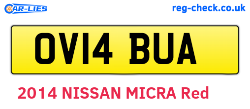OV14BUA are the vehicle registration plates.