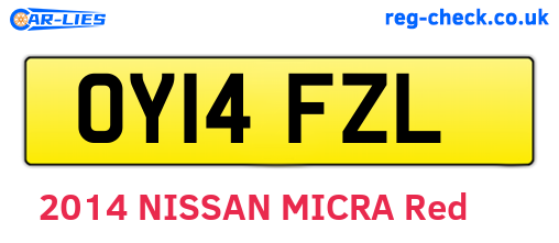 OY14FZL are the vehicle registration plates.