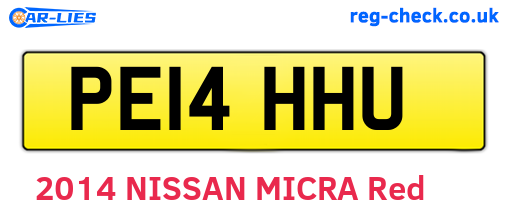 PE14HHU are the vehicle registration plates.