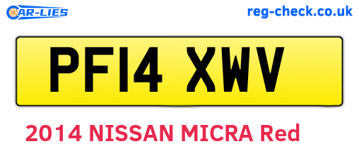 PF14XWV are the vehicle registration plates.
