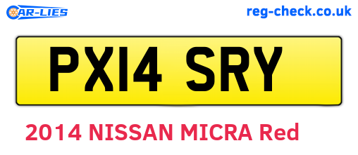 PX14SRY are the vehicle registration plates.