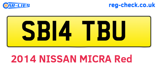 SB14TBU are the vehicle registration plates.