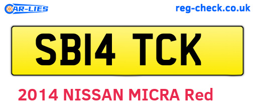 SB14TCK are the vehicle registration plates.