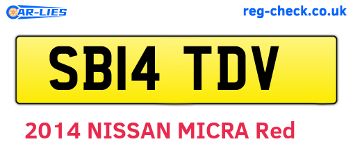 SB14TDV are the vehicle registration plates.