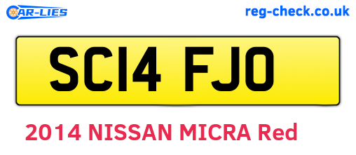 SC14FJO are the vehicle registration plates.