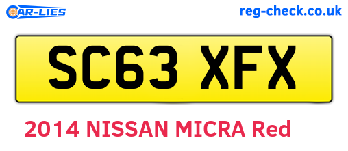 SC63XFX are the vehicle registration plates.
