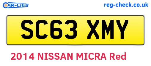SC63XMY are the vehicle registration plates.