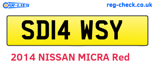 SD14WSY are the vehicle registration plates.