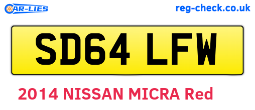 SD64LFW are the vehicle registration plates.