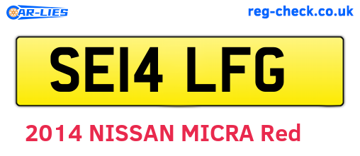SE14LFG are the vehicle registration plates.