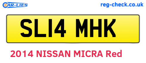 SL14MHK are the vehicle registration plates.