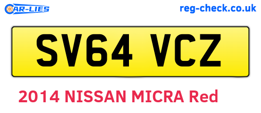 SV64VCZ are the vehicle registration plates.