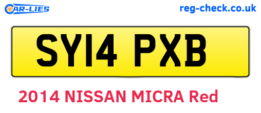 SY14PXB are the vehicle registration plates.