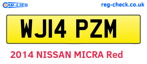 WJ14PZM are the vehicle registration plates.