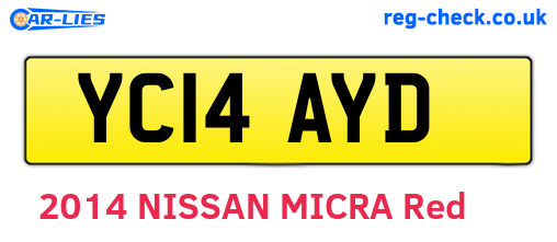 YC14AYD are the vehicle registration plates.