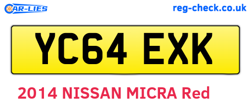 YC64EXK are the vehicle registration plates.
