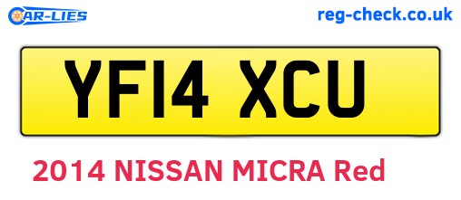 YF14XCU are the vehicle registration plates.