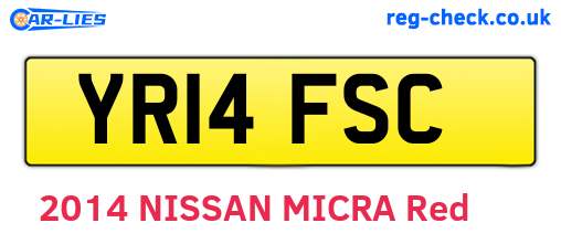 YR14FSC are the vehicle registration plates.