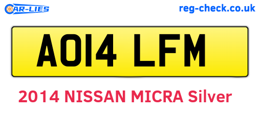 AO14LFM are the vehicle registration plates.