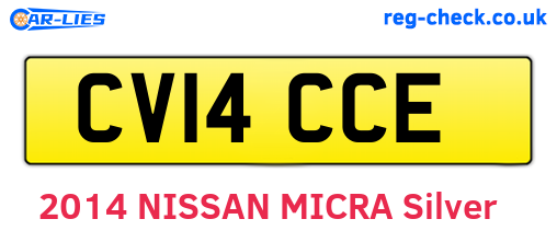 CV14CCE are the vehicle registration plates.