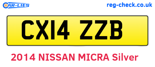 CX14ZZB are the vehicle registration plates.