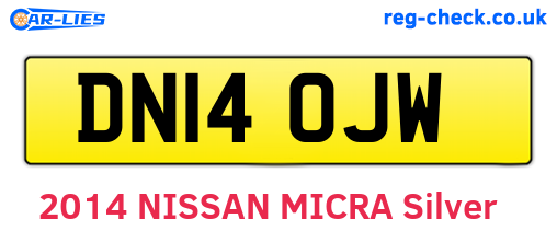 DN14OJW are the vehicle registration plates.