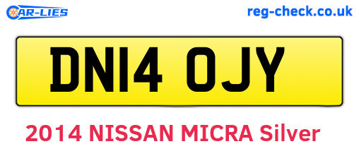 DN14OJY are the vehicle registration plates.
