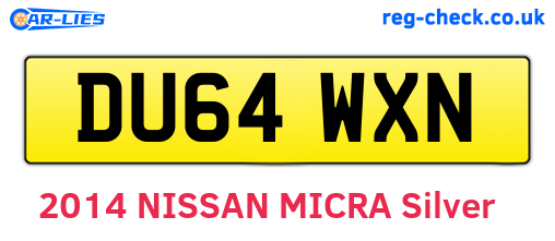 DU64WXN are the vehicle registration plates.