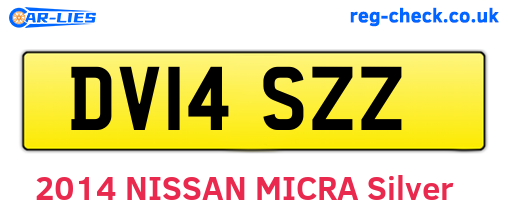 DV14SZZ are the vehicle registration plates.